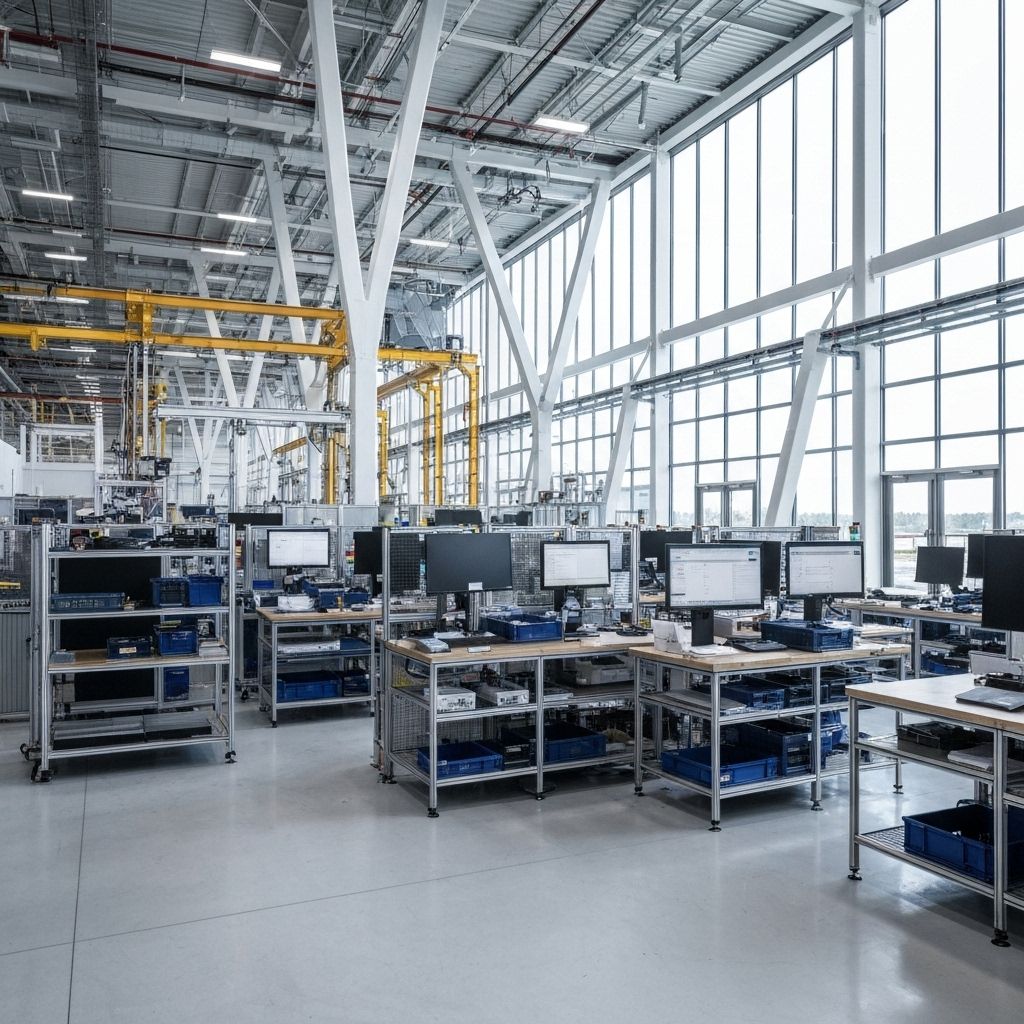 Canadian defence manufacturing facility with advanced technology and workers